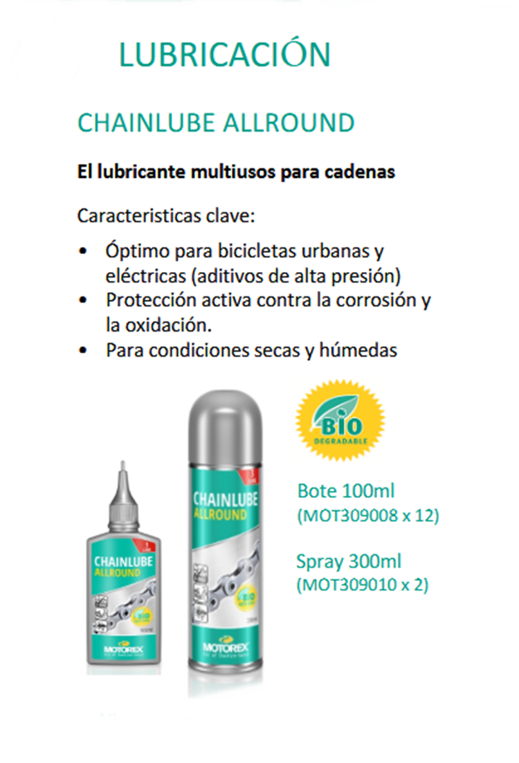 ACEITE BICICLETA MOTOREX CADENA ALLROUND 100ML